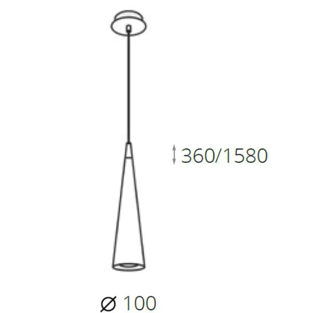 Lampade A Sospensione-Maytoni Lampada pendente a sospensione moderna cono bianco fp