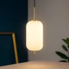 Lampade A Sospensione-Selezionato da Mazzolaluce Lampada pendente a sospensione sfera vetro bianco oro