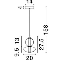 Lampade A Sospensione-Selezionato da Mazzolaluce Lampada pendente in vetro fume per camera da letto