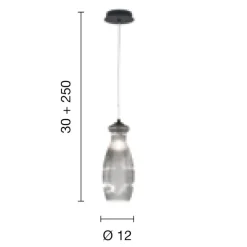 Lampade A Sospensione-Ondaluce Lampada per comodini camera da letto vetro fume so madagascar