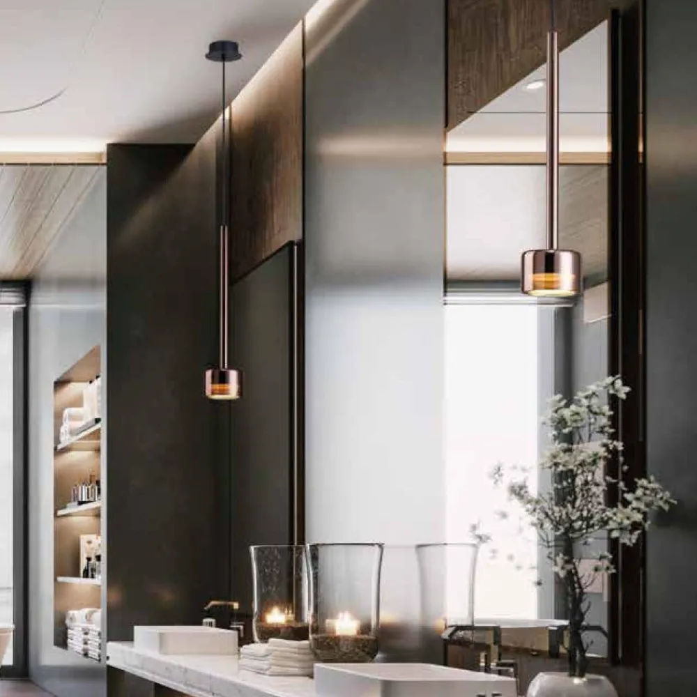 Lampade A Sospensione-Selezionato da Mazzolaluce Lampada per comodini moderna vetro trasparente