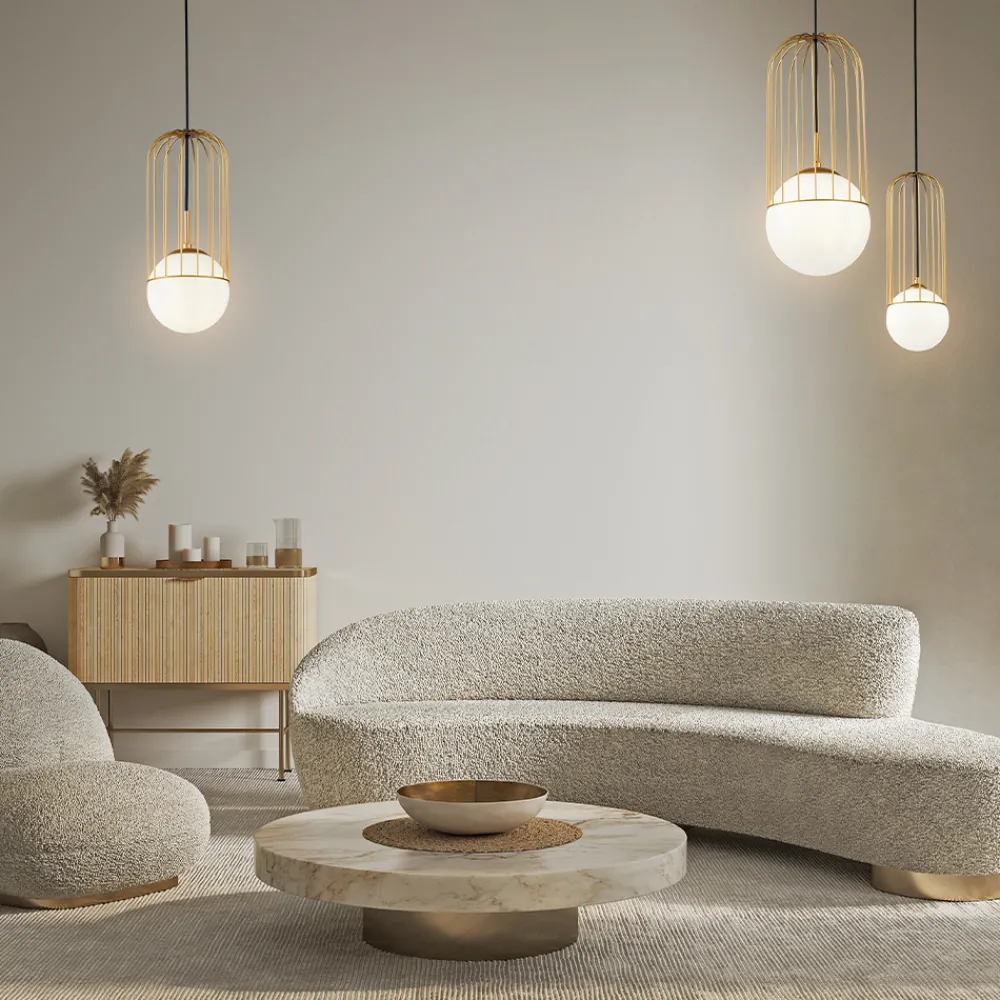 Lampade A Sospensione-Maytoni Lampada per comodino camera da letto oro sfera vetro telford
