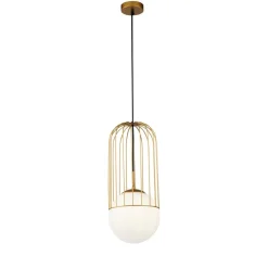 Lampade A Sospensione-Maytoni Lampada per comodino camera da letto oro sfera vetro telford