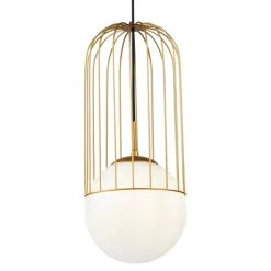 Lampade A Sospensione-Maytoni Lampada per comodino camera da letto oro sfera vetro telford