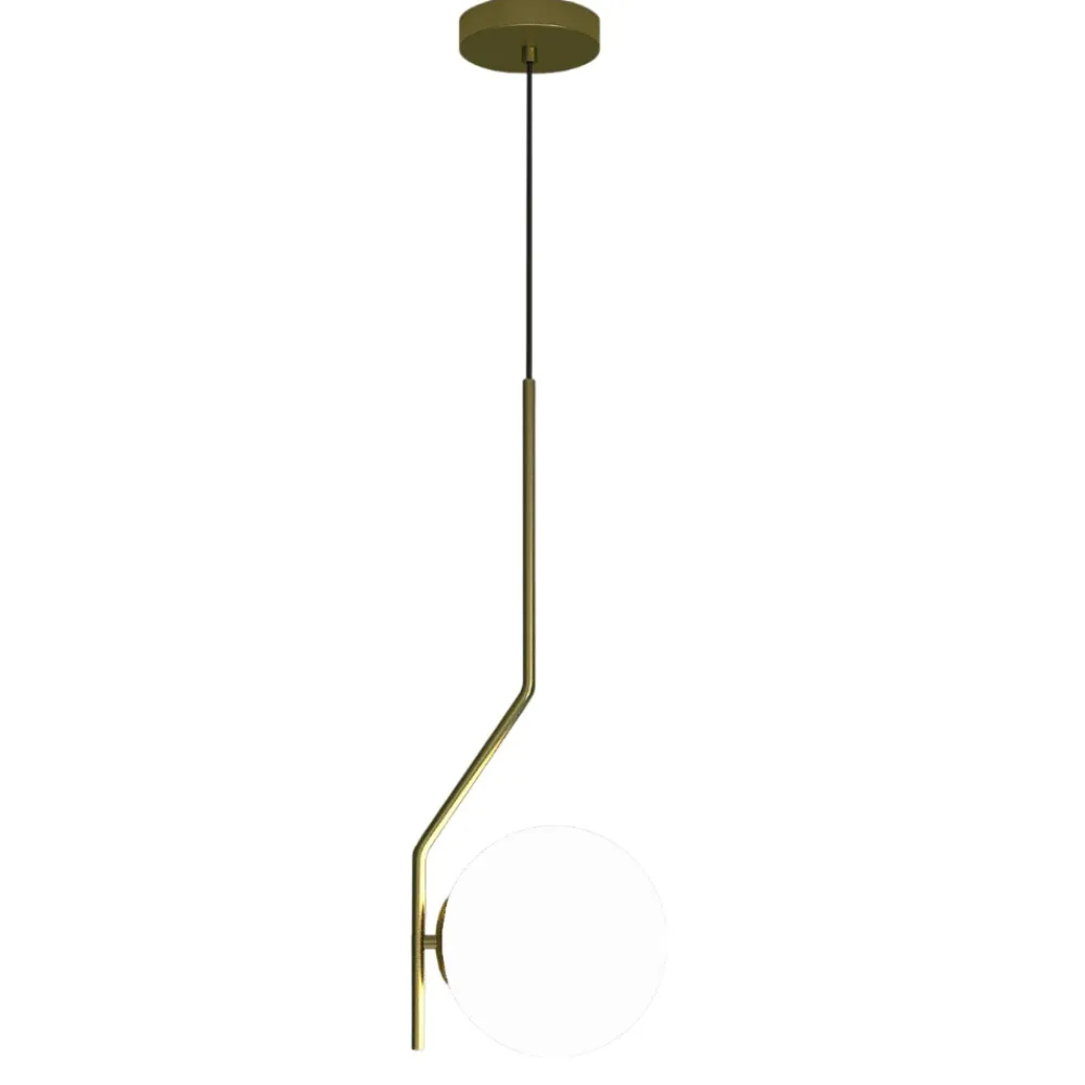 Lampade A Sospensione-Selezionato da Mazzolaluce Lampada per comodino stanza da letto oro sfera vetro bianco