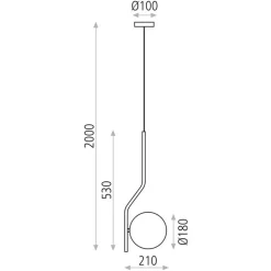 Lampade A Sospensione-Selezionato da Mazzolaluce Lampada per comodino stanza da letto oro sfera vetro bianco