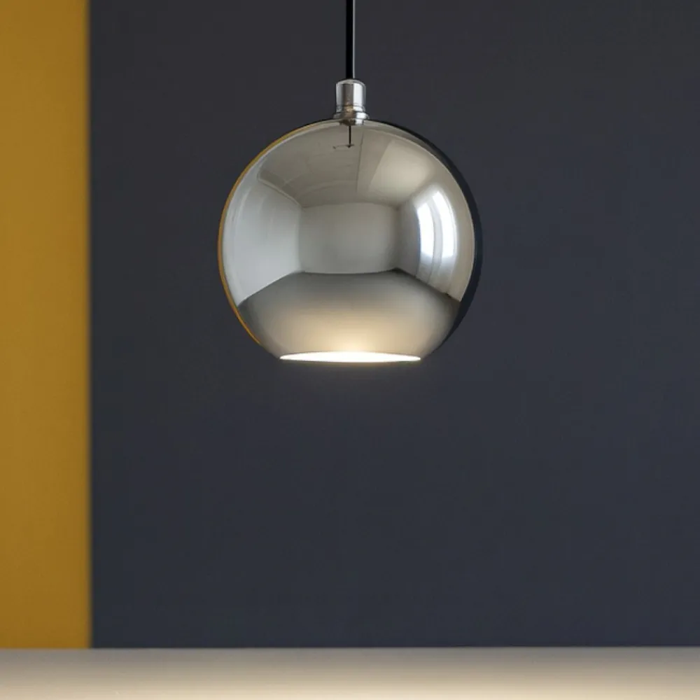 Lampade A Sospensione-Ideal Lux Lampada per isola sospensione bancone sfera cromo mr jack sp1 small