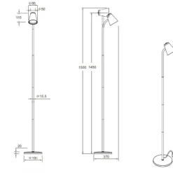 Lampade Da Terra-Selezionato da Mazzolaluce Lampada piantana plastica verde led 4,5w 3000k per cameretta