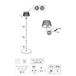 Lampade Da Esterno Giardino-Selezionato da Mazzolaluce Lampada portatile bianca senza fili per esterni