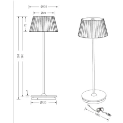 Lampade Da Tavolino Esterno-Selezionato da Mazzolaluce Lampada portatile led 3000k da tavolo verde pistacchio