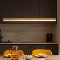 Lampadari Cucina-Selezionato da Mazzolaluce Lampadari a led cucina di legno frassino per tavolo da pranzo 22w 3000k