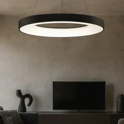 Lampadari Moderni-Selezionato da Mazzolaluce Lampadari led moderni cerchio nero 3000k 4000k 50w wireless