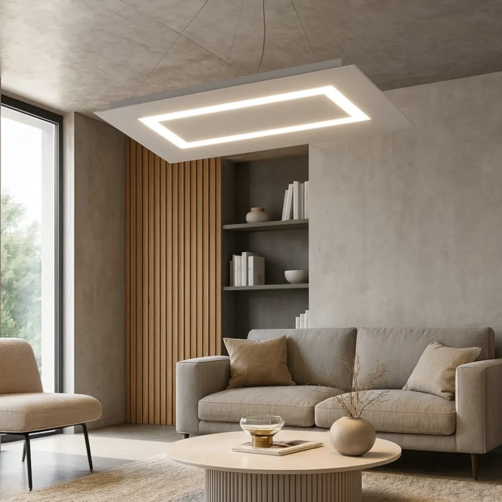 Lampadari Moderni-Top Light Lampadari moderni rettangolari grigio carpet 70cm