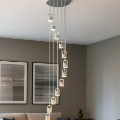 Lampadari Moderni-Vivida International Lampadario a cascata bianco design moderno vivida bag led 38w 3000k