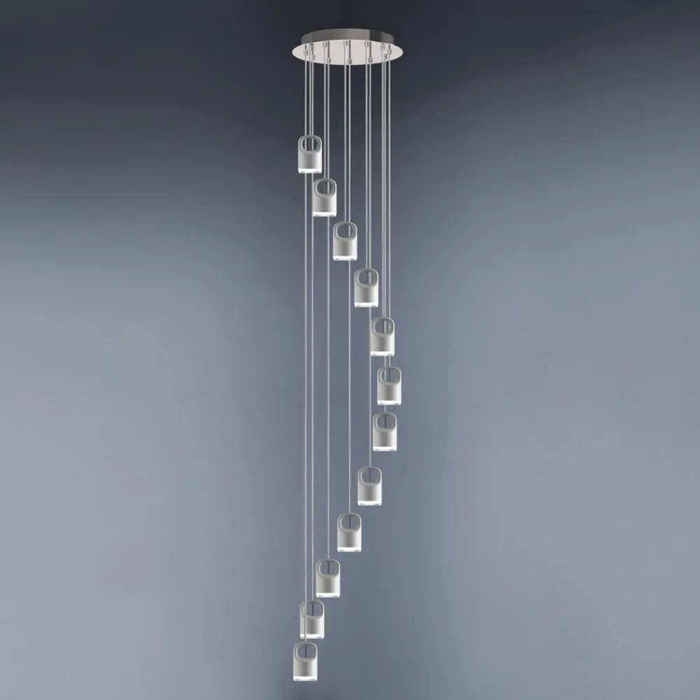 Lampadari Moderni-Vivida International Lampadario a cascata bianco design moderno vivida bag led 38w 3000k