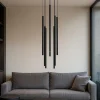 Lampadari Moderni-Selezionato da Mazzolaluce Lampadario a cascata 7 luci nero cilindri pendenti per soggiorno