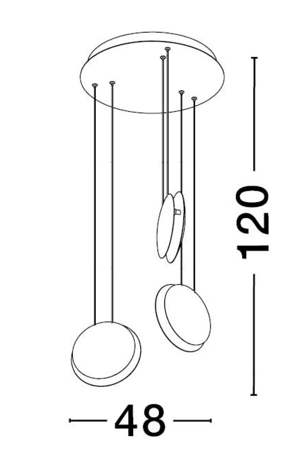 Lampadari Moderni-Selezionato da Mazzolaluce Lampadario a cascata 3 luci sospese orientabili led 3000k nero e oro