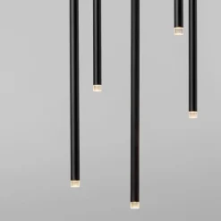 Lampadari Moderni-Selezionato da Mazzolaluce Lampadario a cascata nero 5 sopsensioni led 3000k