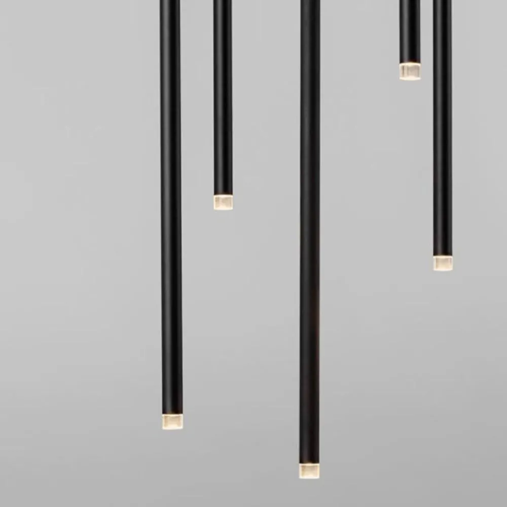 Lampadari Moderni-Selezionato da Mazzolaluce Lampadario a cascata nero 5 sopsensioni led 3000k