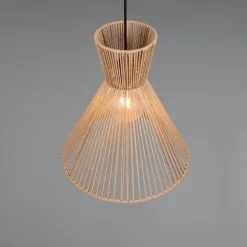 Lampadari Cucina-Selezionato da Mazzolaluce Lampadario a cono per cucina marrone in corda 35 cm