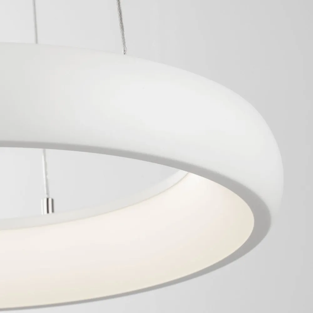 Lampadari Moderni-Selezionato da Mazzolaluce Lampadario ad anello bianco 41 cm led 32w 3000k dimmerabile
