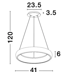 Lampadari Moderni-Selezionato da Mazzolaluce Lampadario ad anello bianco 41 cm led 32w 3000k dimmerabile