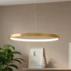 Lampadari Moderni-Selezionato da Mazzolaluce Lampadario ad anello oro led 3000k dimmerabile per soggiorno