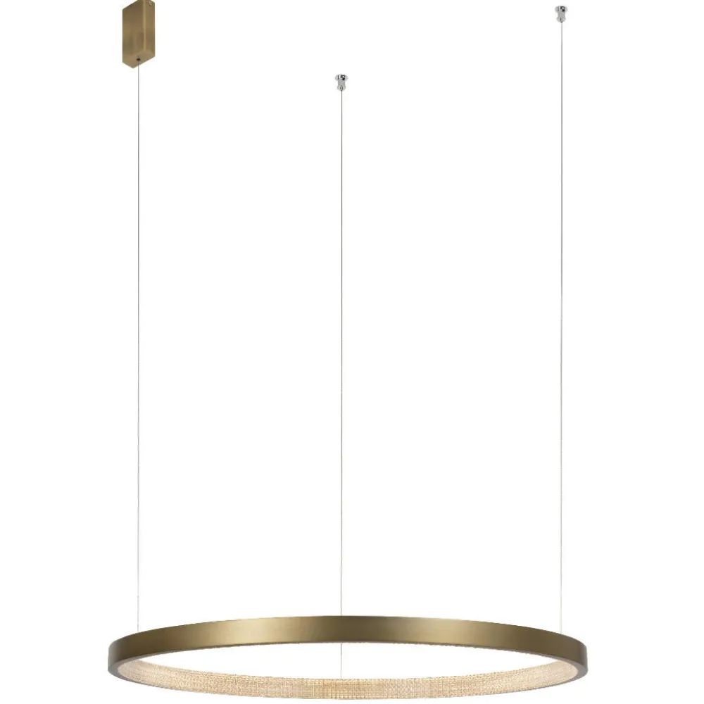 Lampadari Moderni-Selezionato da Mazzolaluce Lampadario ad anello ottone anticato led 3000k dimmerabile 86 cm