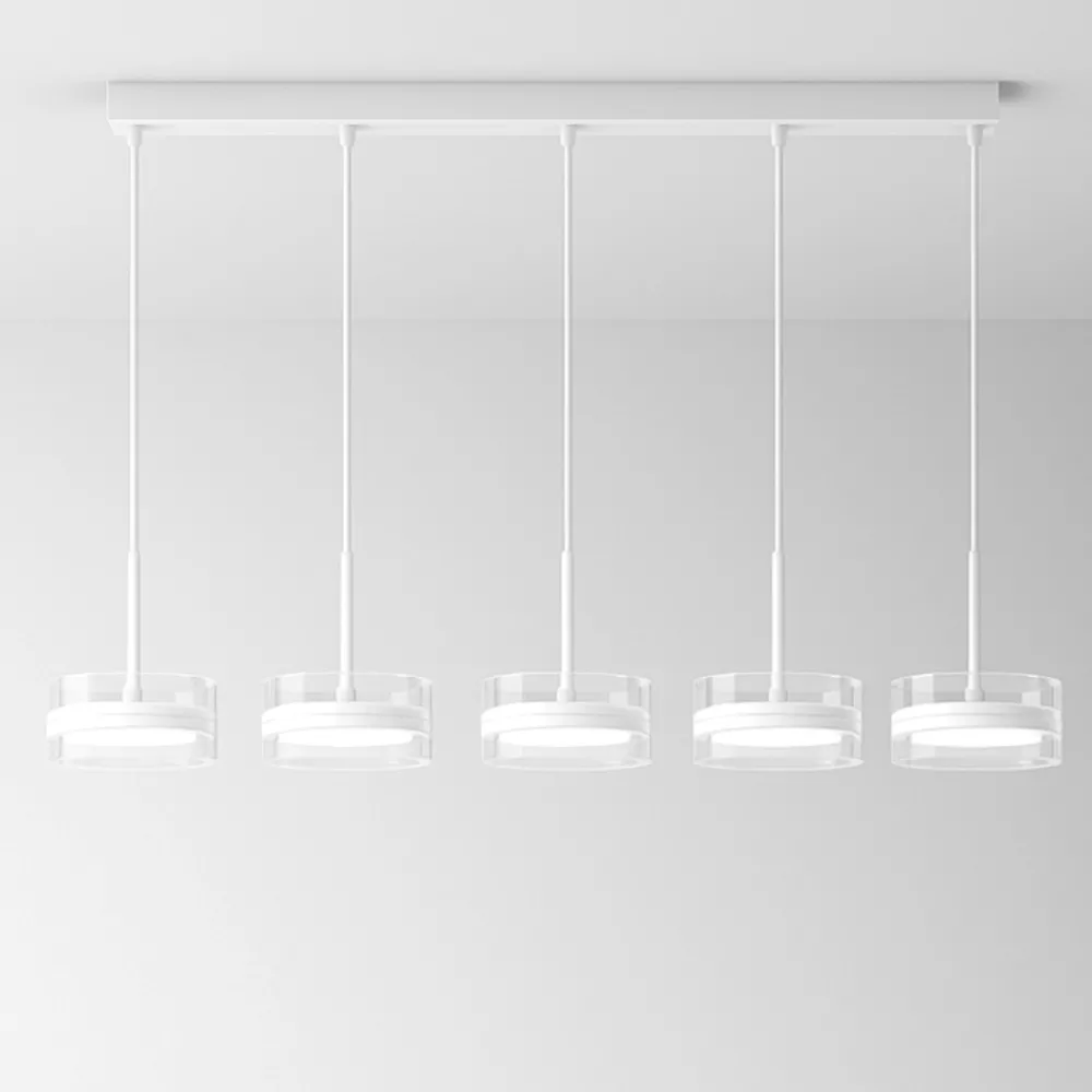 Lampadari Moderni-Perenz Illuminazione Lampadario aere perenz bianco 5 pendenti per sala da pranzo moderna