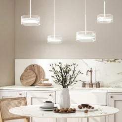 Lampadari Moderni-Perenz Illuminazione Lampadario aere perenz bianco per tavolo soggiorno moderno