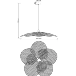 Lampadari Cucina-Selezionato da Mazzolaluce Lampadario a fiore per tavolo da cucina nero