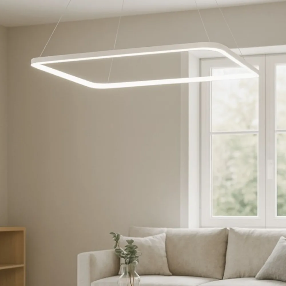 Lampadari Moderni-Affralux Lampadario a led 33w design moderno bianco aluring