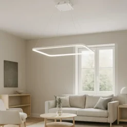 Lampadari Moderni-Affralux Lampadario a led 33w design moderno bianco aluring