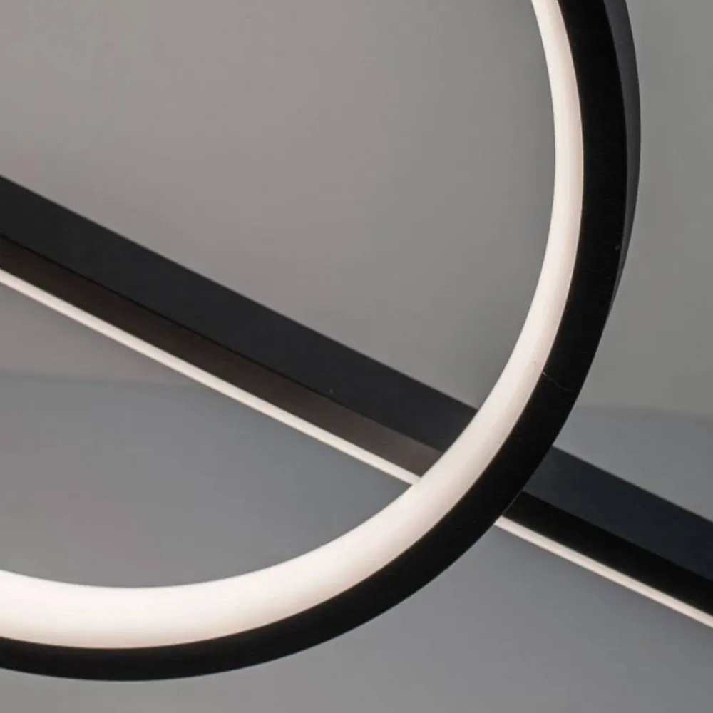 Lampadari Moderni-Selezionato da Mazzolaluce Lampadario a led 50w 3000k per soggiorno design moderno nero