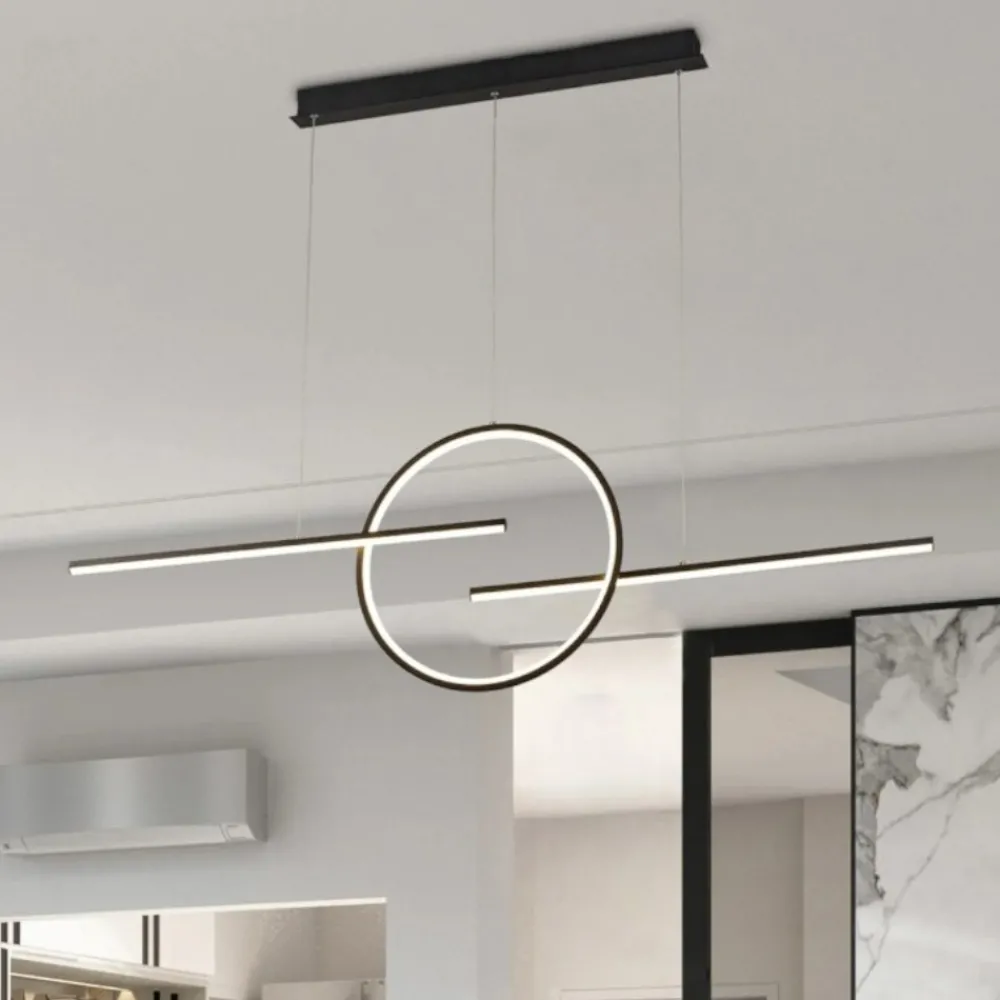 Lampadari Moderni-Selezionato da Mazzolaluce Lampadario a led 50w 3000k per soggiorno design moderno nero