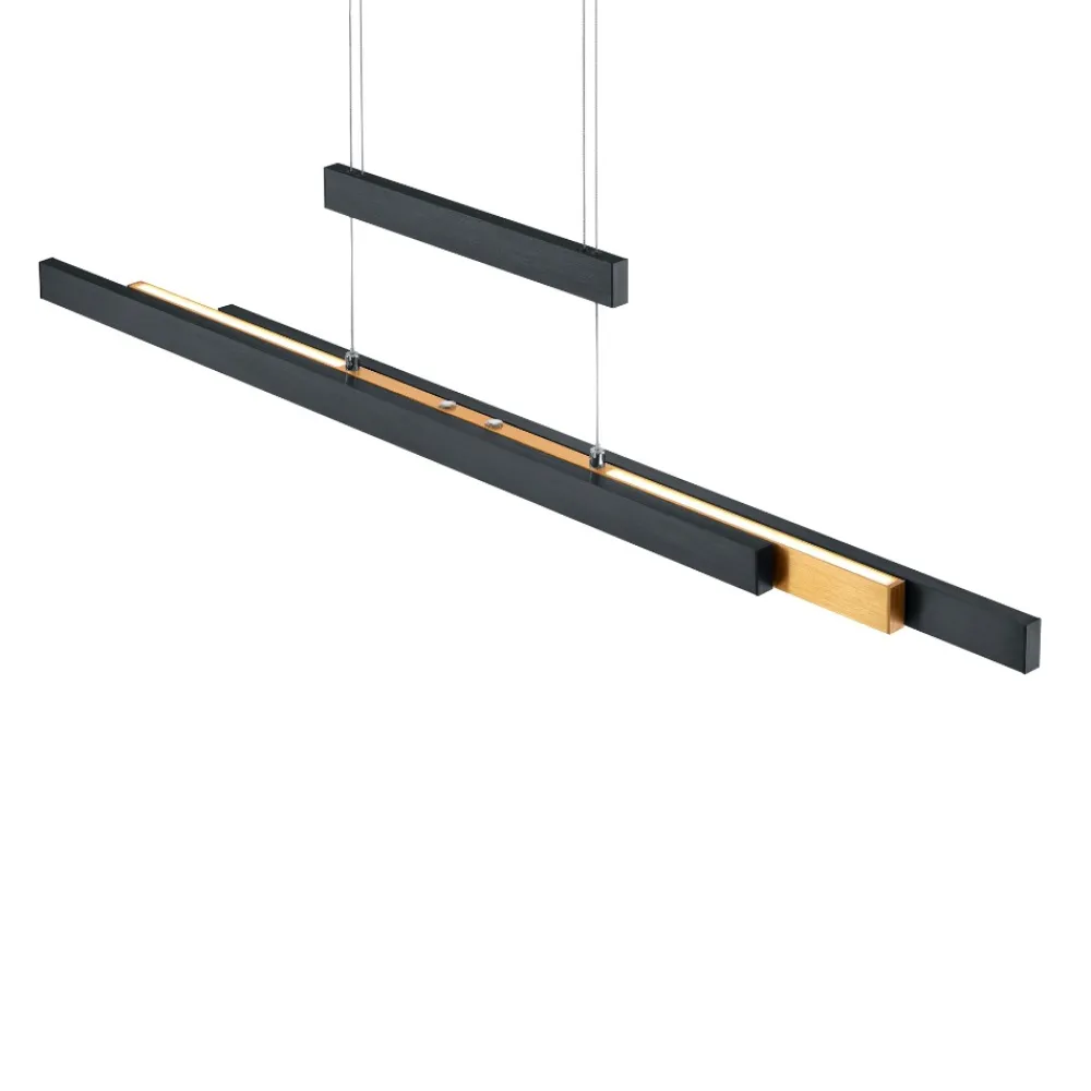 Lampadari Moderni-Selezionato da Mazzolaluce Lampadario allungabile moderno nero per tavoli da pranzo