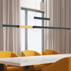 Lampadari Moderni-Selezionato da Mazzolaluce Lampadario allungabile moderno nero per tavoli da pranzo