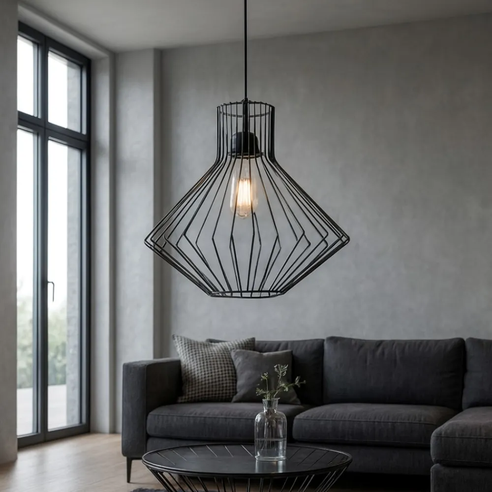 Lampadari Moderni-Ideal Lux Lampadario ampolla-4 sp1 nero moderno