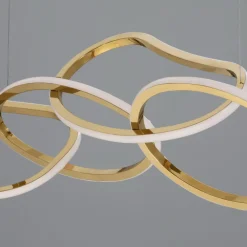 Lampadari Moderni-Selezionato da Mazzolaluce Lampadario anelli intrecciati oro moderno led 51w 3000k