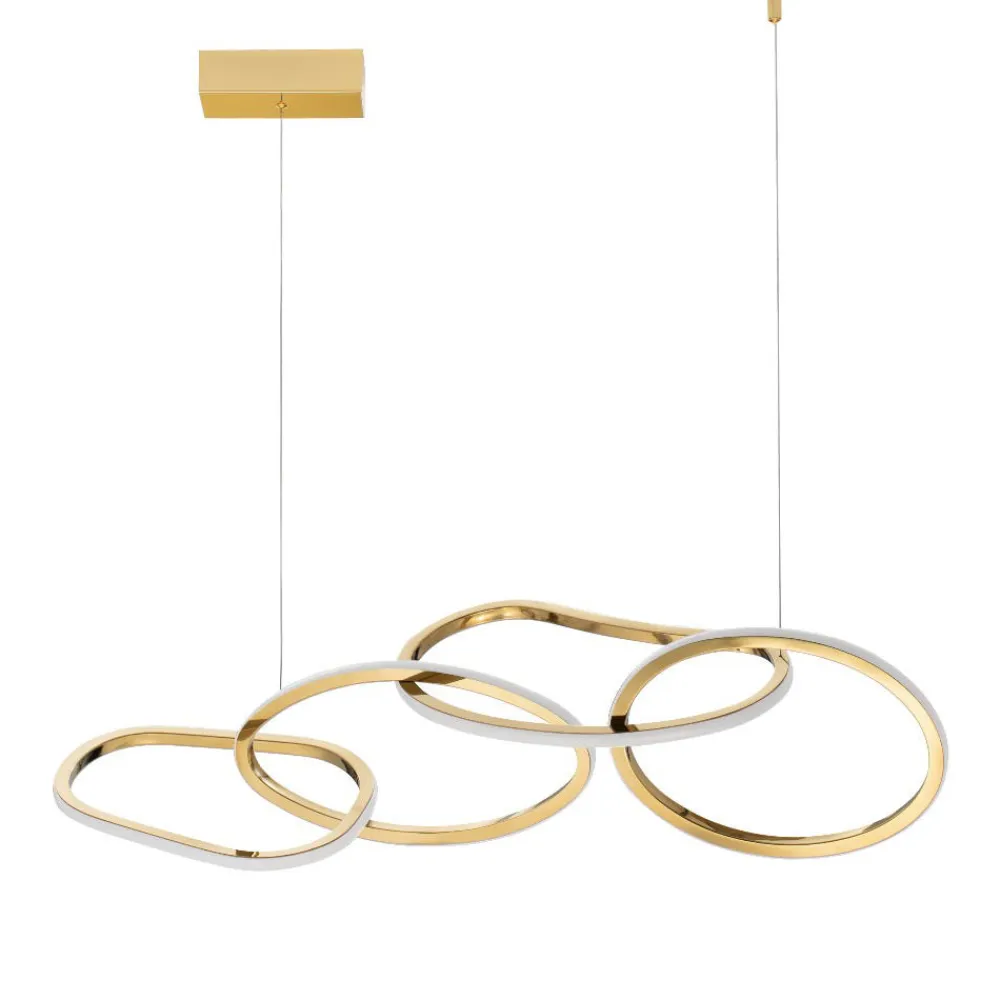 Lampadari Moderni-Selezionato da Mazzolaluce Lampadario anelli intrecciati oro moderno led 51w 3000k