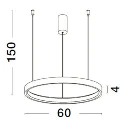 Lampadari Moderni-Selezionato da Mazzolaluce Lampadario anello a sospensione oro spazzolato led 40w 3000k moderno
