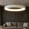 Lampadari Moderni-Selezionato da Mazzolaluce Lampadario anello bianco 60cm led 50w 4000k dimmerabile per soggiorno