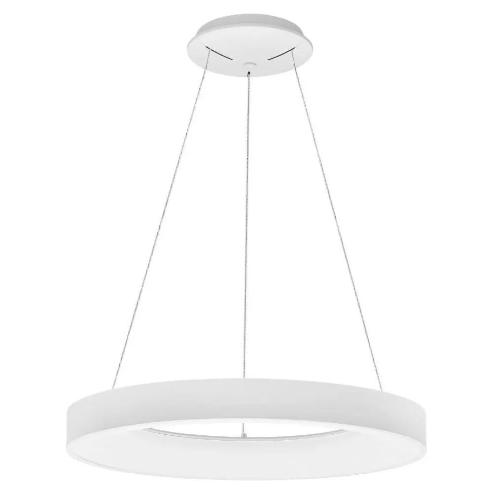 Lampadari Moderni-Selezionato da Mazzolaluce Lampadario anello bianco 60cm led 50w 4000k dimmerabile per soggiorno