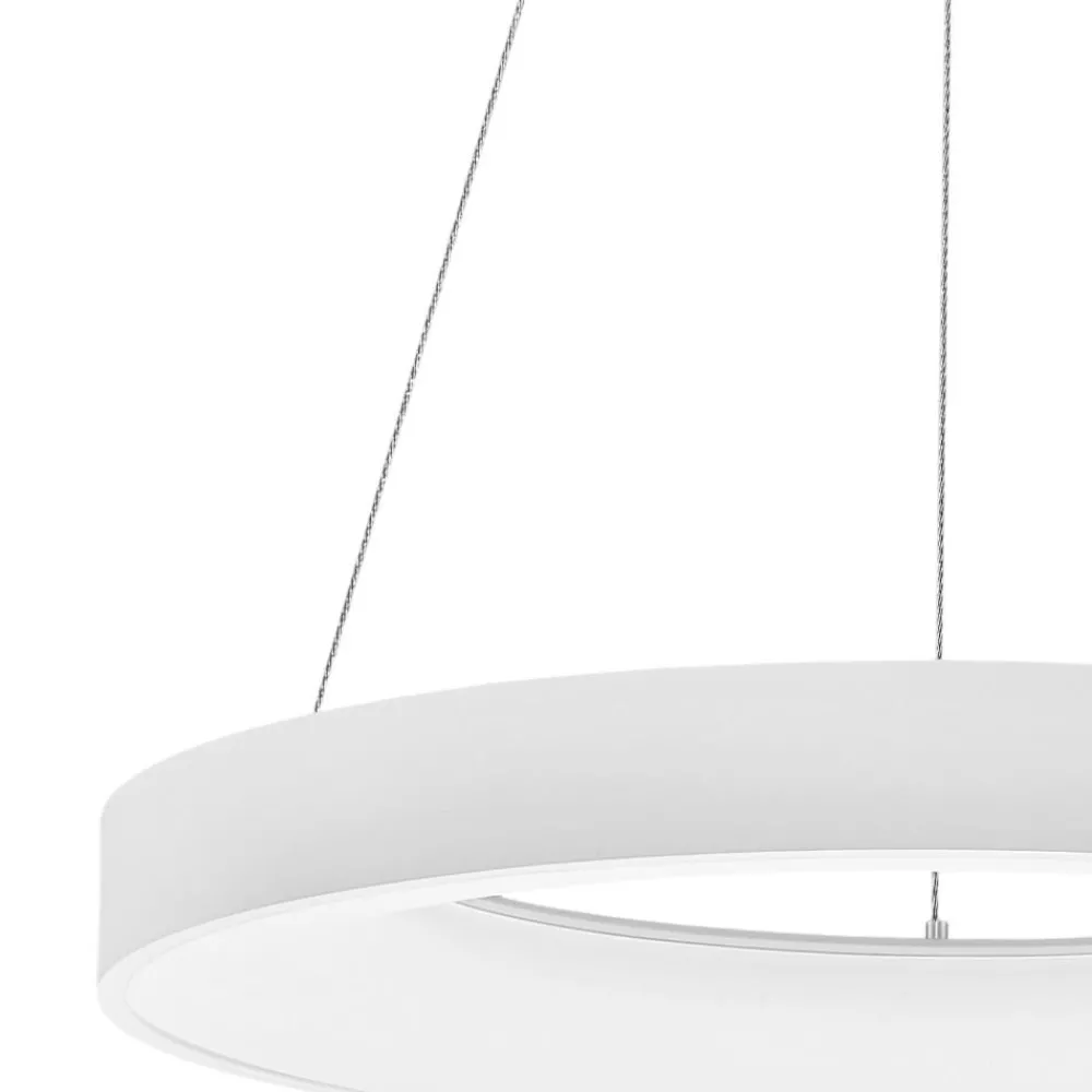 Lampadari Moderni-Selezionato da Mazzolaluce Lampadario anello bianco 60cm led 50w 4000k dimmerabile per soggiorno