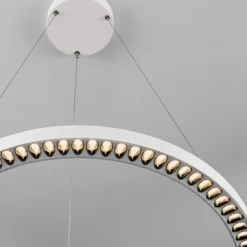 Lampadari Moderni-Selezionato da Mazzolaluce Lampadario anello bianco 65cm led 27w 3000k per ufficio