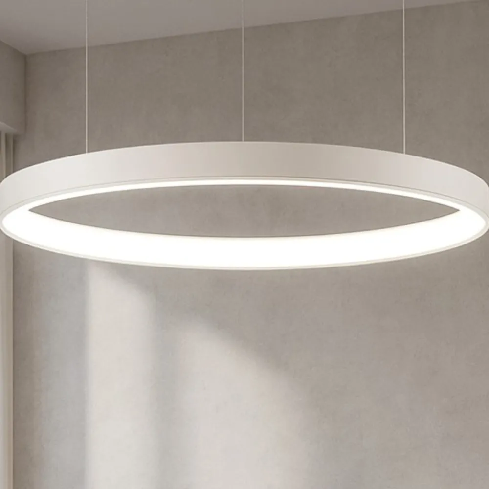 Lampadari Moderni-Selezionato da Mazzolaluce Lampadario anello bianco 100cm led 60w 2700k a 6000k dimmerabile