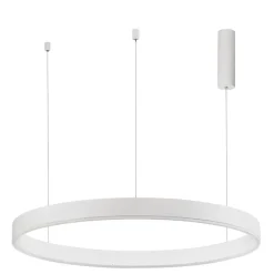Lampadari Moderni-Selezionato da Mazzolaluce Lampadario anello bianco 100cm led 60w 2700k a 6000k dimmerabile