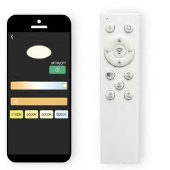 Lampadari Moderni-Selezionato da Mazzolaluce Lampadario anello bianco 65cm led 60w 2700k-5000k con telecomando app