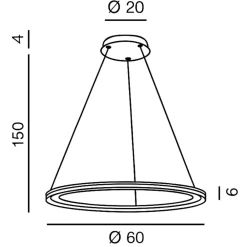 Lampadari Moderni-Perenz Illuminazione Lampadario anello bianco edge perenz led 66w 3000k per soggiorno