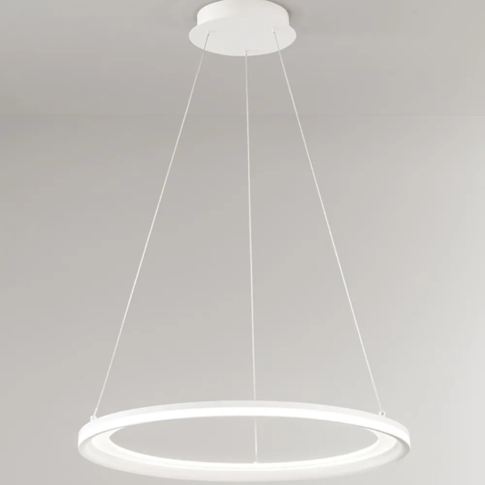Lampadari Moderni-Perenz Illuminazione Lampadario anello bianco led 98w 3000k edge perenz design moderno